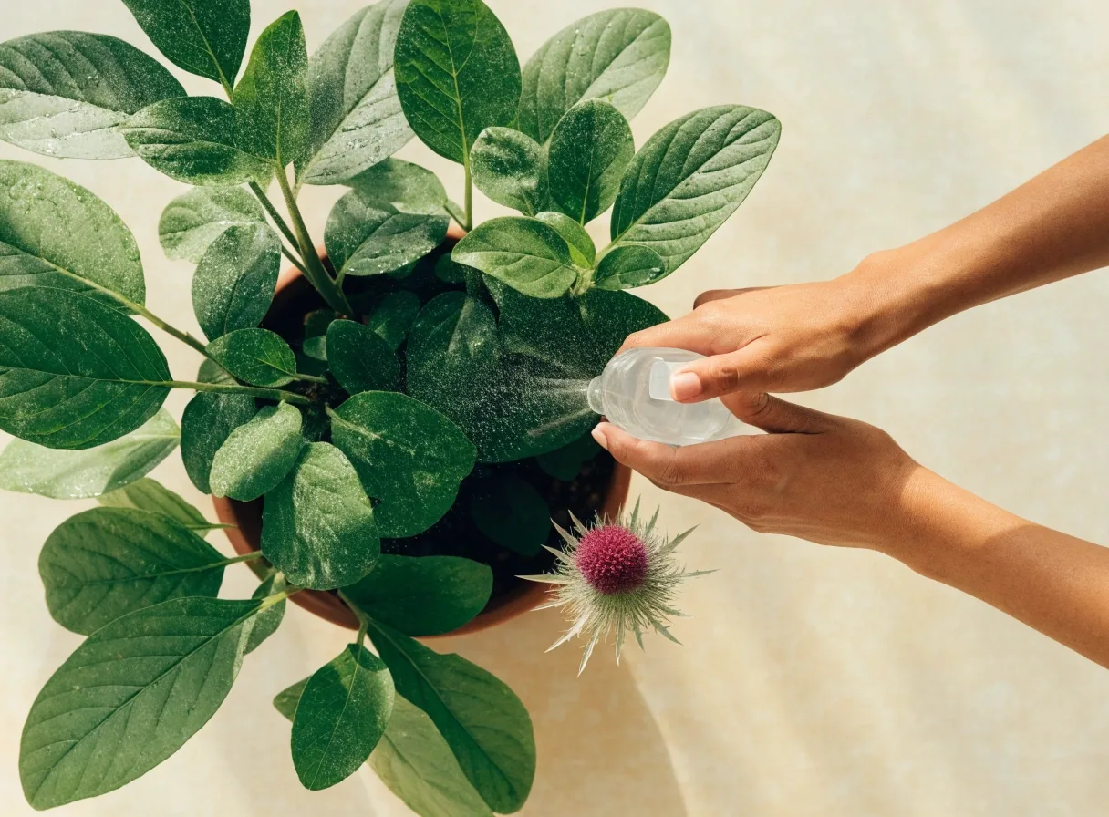 Plante d'intérieur vue du dessus