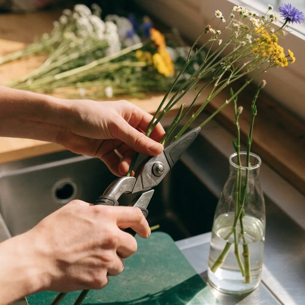 Entretien d un bouquet dans un vase en verre