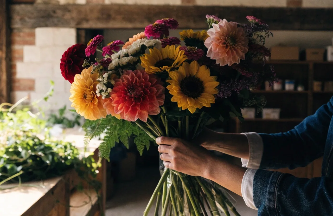 Bouquet d'anniversaire généreux aux couleurs vives